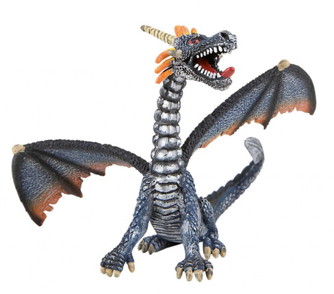 Bullyland Silver Dragon Sitting #75994 Manufacturer Picture front View