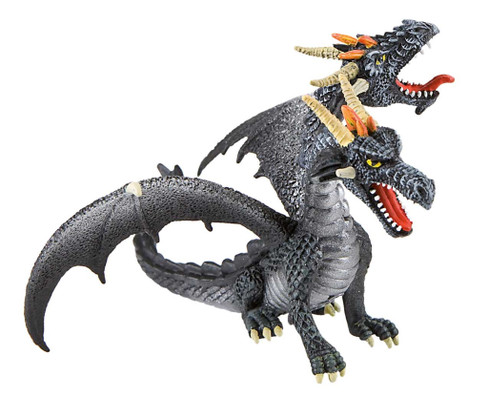 Bullyland Black Double-headed Dragon #75997 Manufacturer Picture side View