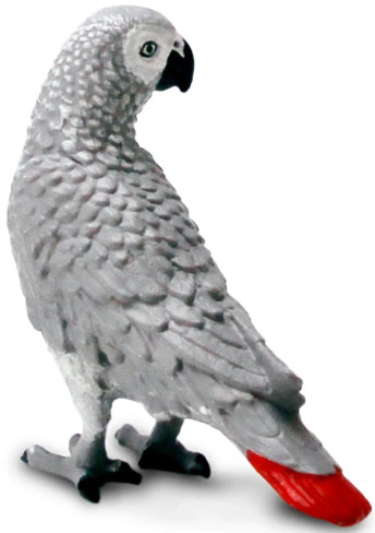 Safari Ltd. African Grey Parrot - Left Side View