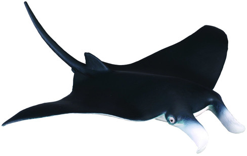 CollectA Ray Manta - Deep Black with a long tail - Manufacturer Picture