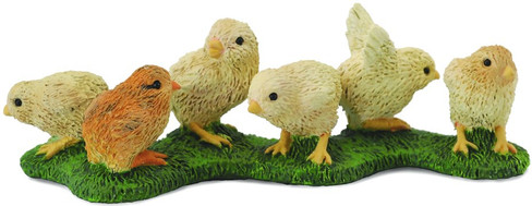 CollectA Chicks Figure - Five Cute Chicks on Grassy Looking Base