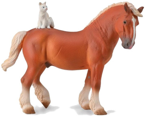 CollectA Draft Horse with Cat - Manufacturer Picture