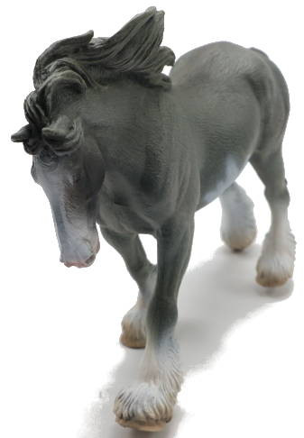 CollectA Clydesdale Stallion - Black/Blue Sabino Roan - Front Angle View