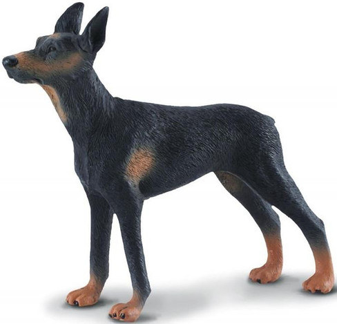 CollectA Doberman Pinscher - Standing Black and Brown - Hunting Pose