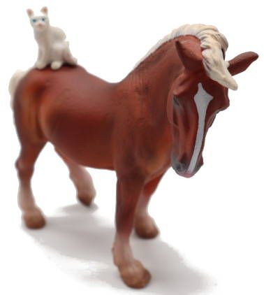 CollectA Draft Horse with Cat - Front Angle View