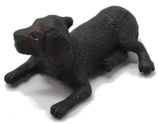 CollectA Black Labrador Retriever Figure Lying Down - Angle View
