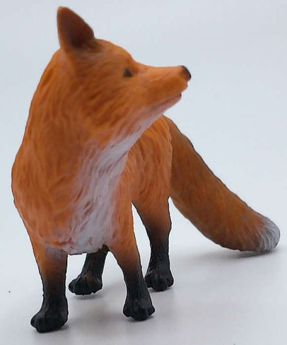 CollectA Red Fox with Bushy Tail and Black Feet - Front View