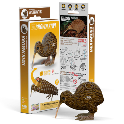 EUGY Brown Kiwi 3D Puzzle #091 - Package image