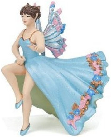 Papo Blue Sidesaddle Riding Elf with delicate wings.
