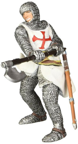 Papo Templar Knight with Red Cross and Broad Axe