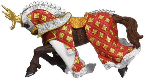 Papo Stag Knight Horse - Red with Stag Horn Armor