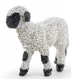 Papo Valais Black Nose Lamb #51193 - Woolly coat, black face - Manufacturer Image