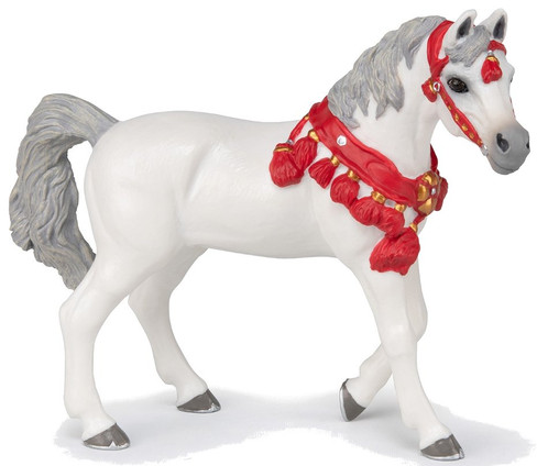 Papo White Arabian Horse in Parade Dress