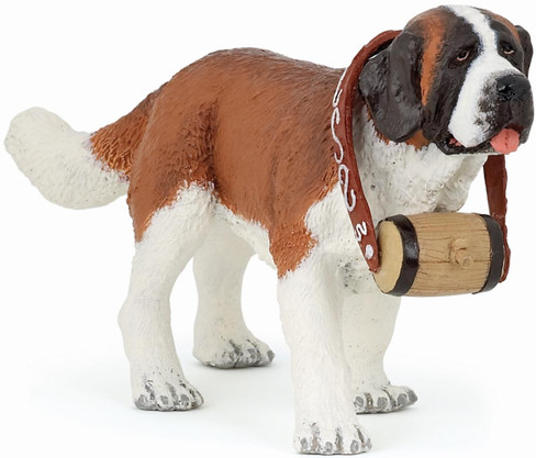 Papo Saint Bernard Dog with Rescue Barrel