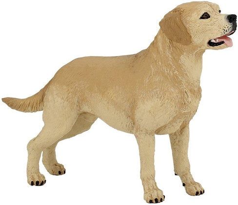 Papo Labrador Dog Figure with Yellow Coat and Expressive Face