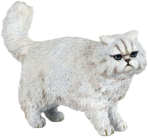 Papo Persian Cat - Fluffy White Fur and Flat Face