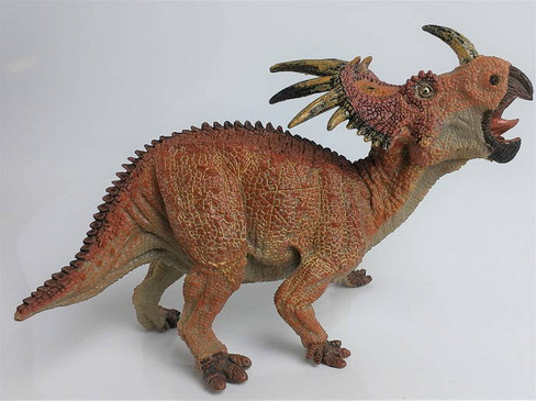 Papo Styracosaurus - Original Red Color - Right Side View