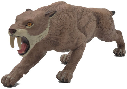 Papo Smilodon Figure in Crouching, Hunting Pose - Manufacturer View