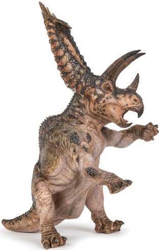 Papo Pentaceratops Figure on Hind Legs in Fighting Pose