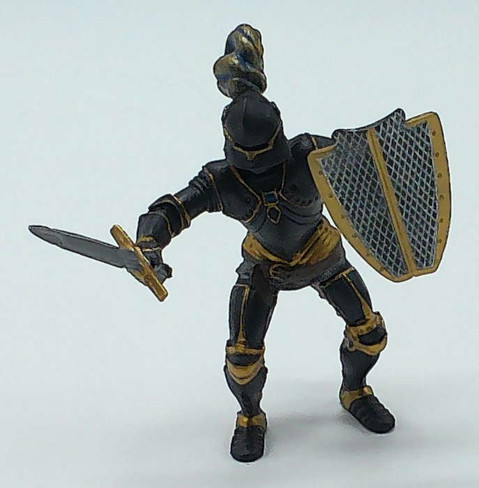 Papo Armored Black Knight with Sword - Front View