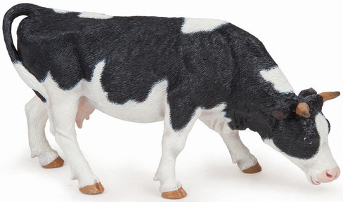 Papo Black & White Grazing Cow