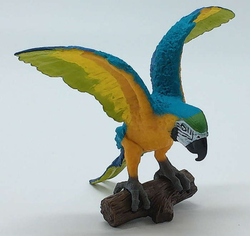 Papo Blue and Yellow Macaw Parrot - Front Angle View