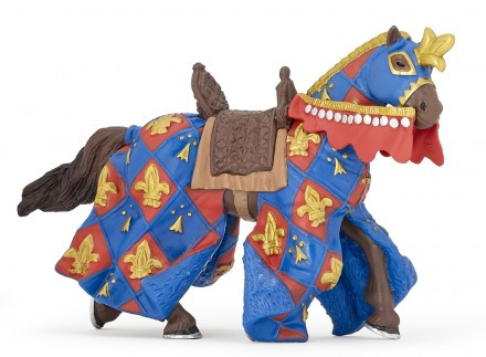 Papo War Horse Fleur De Lys - Blue