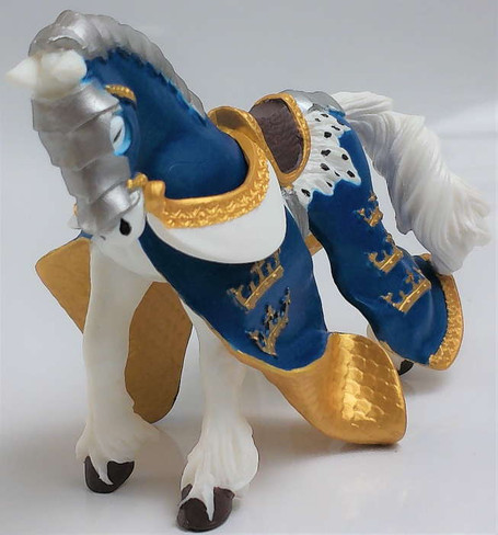 Papo King Arthur Horse - Blue - Front Angle View