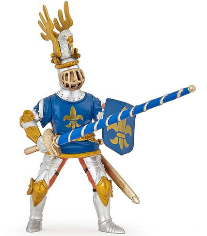 Papo Blue Knight - Fleur De Lys with Short Jousting Pole