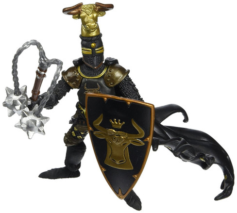 Papo Black and Gold Bull Knight with Double Mace