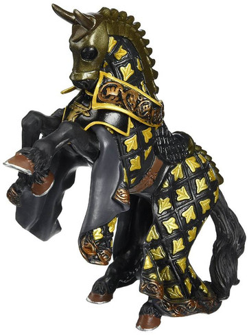 Papo Bull Knight Horse  - Black and Gold - Rearing