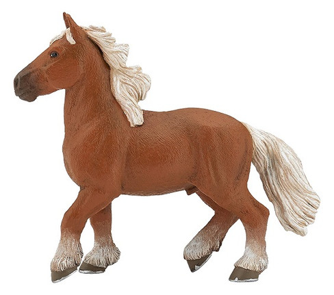 Papo Comtois Horse Figure with Rich Brown Coat