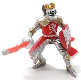 Papo Dragon King Knight - Red with Lance and Shield - Front View