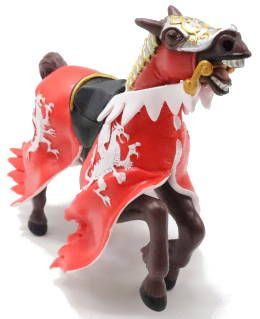 Papo Dragon King Knight Horse - Red - Front Angle View