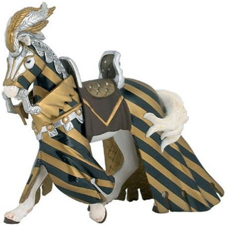Papo Tournament Horse with Black and Gold Barding