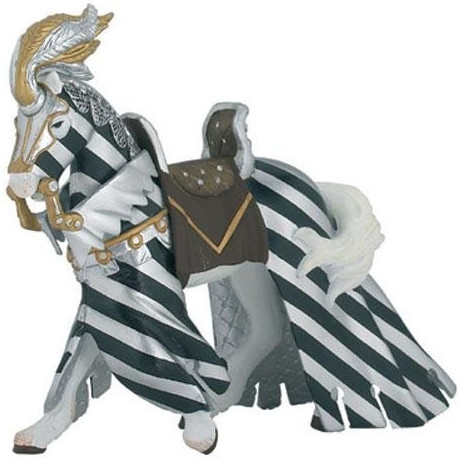 Papo Silver and Black Draped Tournament Horse