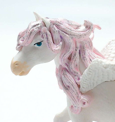 Enchanted Pegasus with Pink Hair - Close Up View