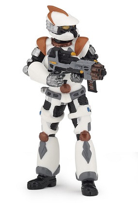 Papo Galactic Warrior in White with Space Weapon
