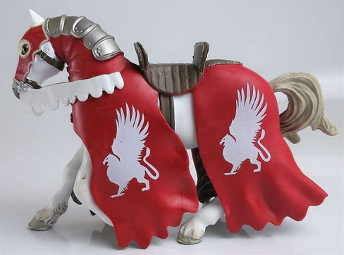 Papo Griffin Knight Horse with Red Caprice - Right Side View