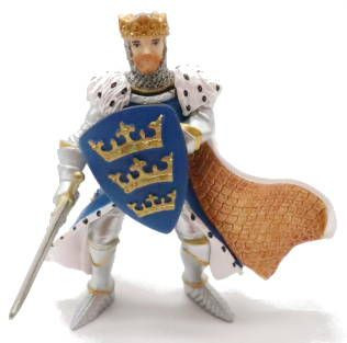 Papo King Arthur Figure - Blue - Front View