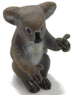 Papo Koala Bear Holding Ecualyptus Leaf - Angle View