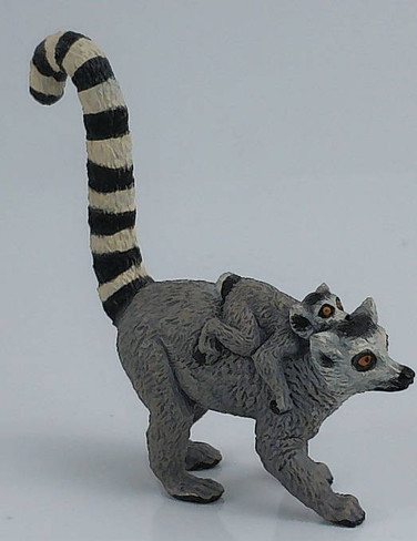 Papo Mother Lemur and Baby Figure - Left Side View