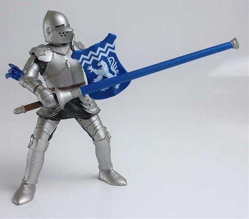 Papo Lion Knight with Spear  - Blue - Front View