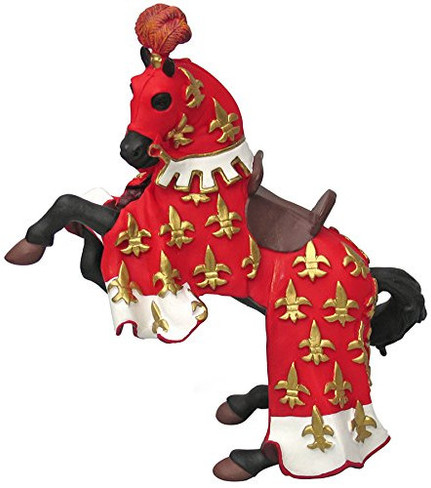 Papo Prince Phillip Horse in Red - Rearing Pose - Manufacturer Picture