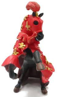 Papo Prince Phillip Horse in Red - Rearing Pose - Front View