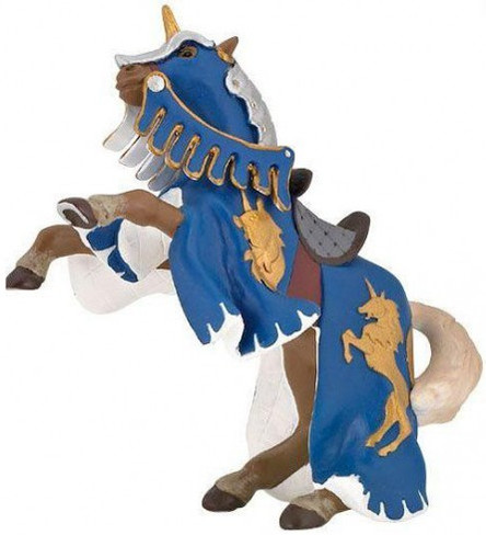 Papo Reared Up Horse with Unicorn Decorations - Blue