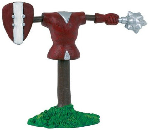 Papo Rotating Knight Jousting Dummy - Red Color - Top Arm Really Spins
