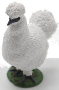 Papo Silkie Chiken with Fuzzy Feathers - Front Angle View