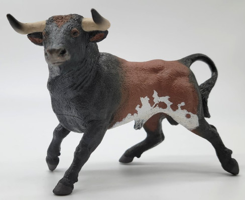 Papo Spanish Bull  - Black & Brown - Front Angle View