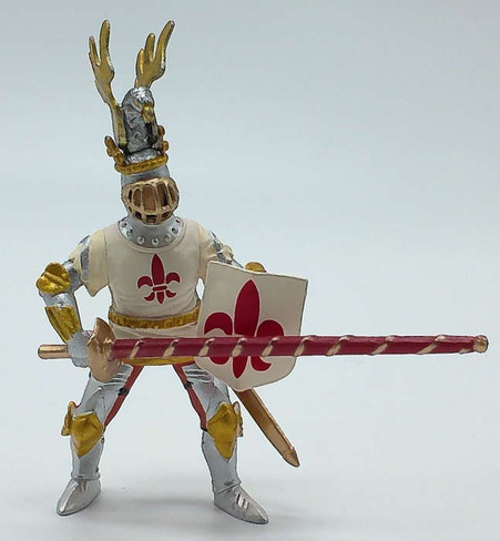 Papo White Knight Fleur De Lys - Front View